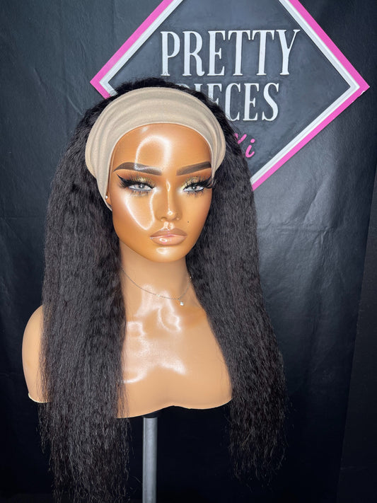 (Pre-Loved) 22” Kinky straight Headband Wig RTS FINAL SALE