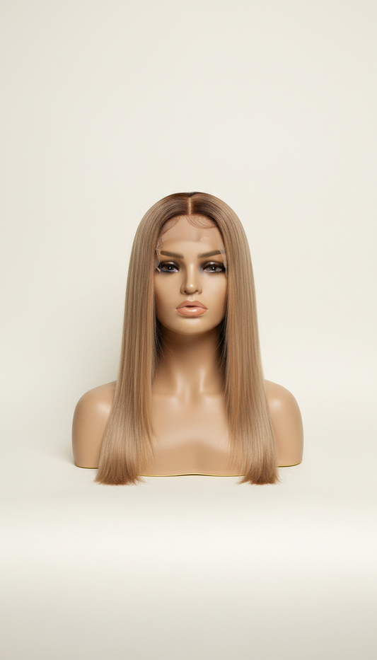Champagne Beige straight lace frontal wig