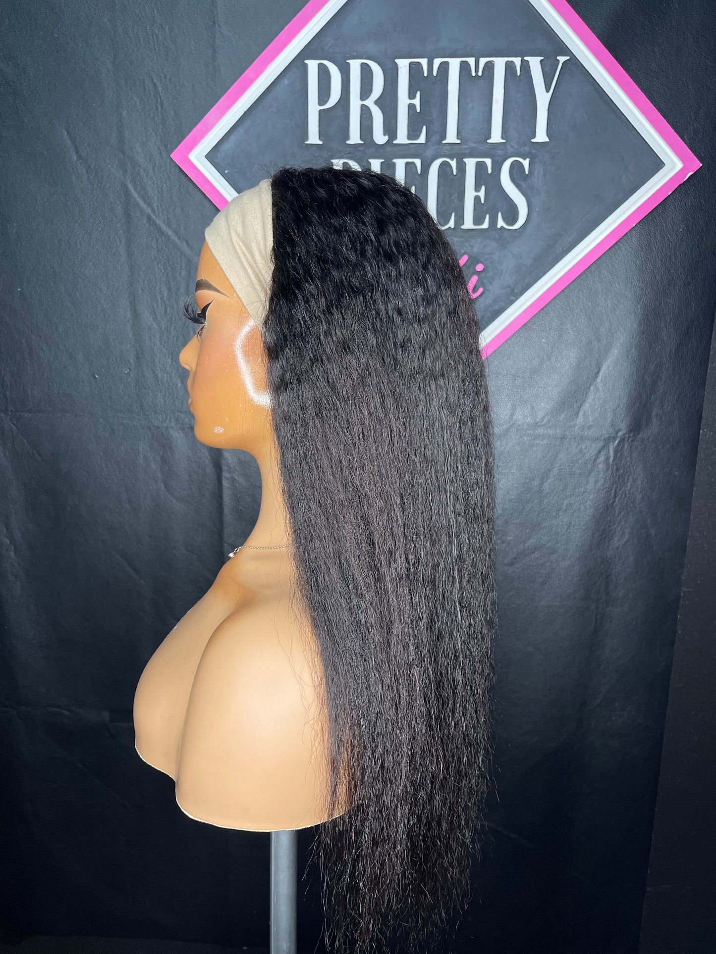 (Pre-Loved) 22” Kinky straight Headband Wig RTS FINAL SALE