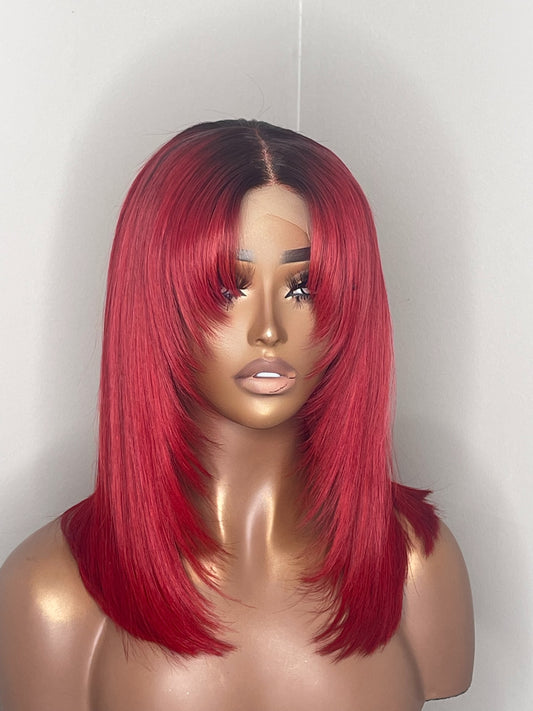Ruby | 14” Cherry Red Body Wave Glueless Closure Wig (Ready to Ship)