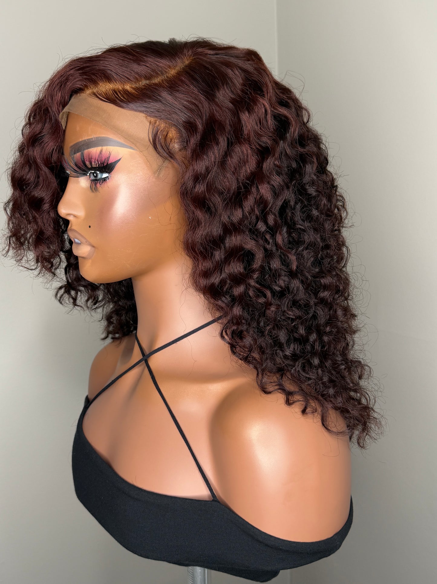 Simone | Custom Wine Kinky Curly Glueless Closure Wig (Ready to Ship)