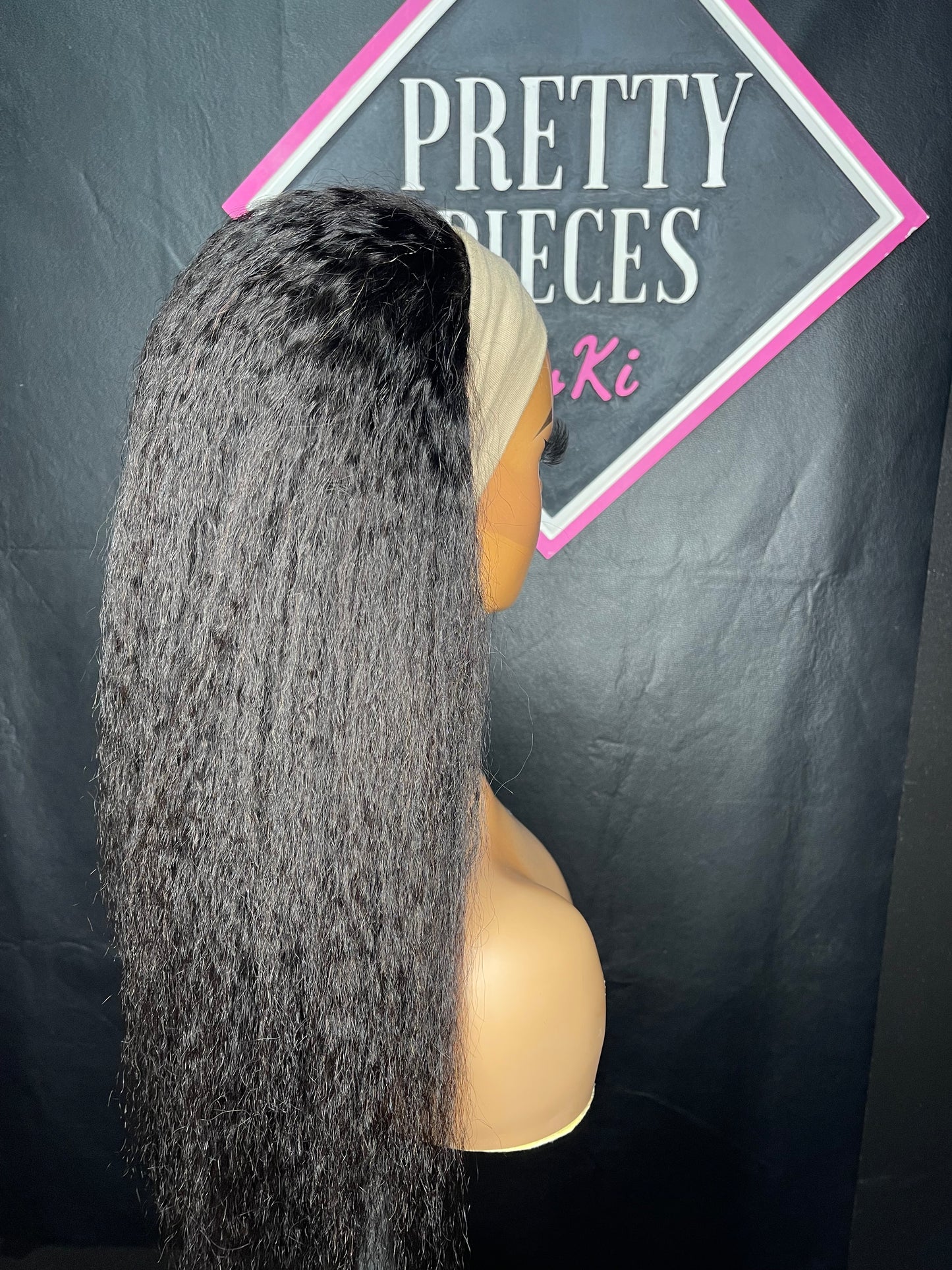 (Pre-Loved) 22” Kinky straight Headband Wig RTS FINAL SALE
