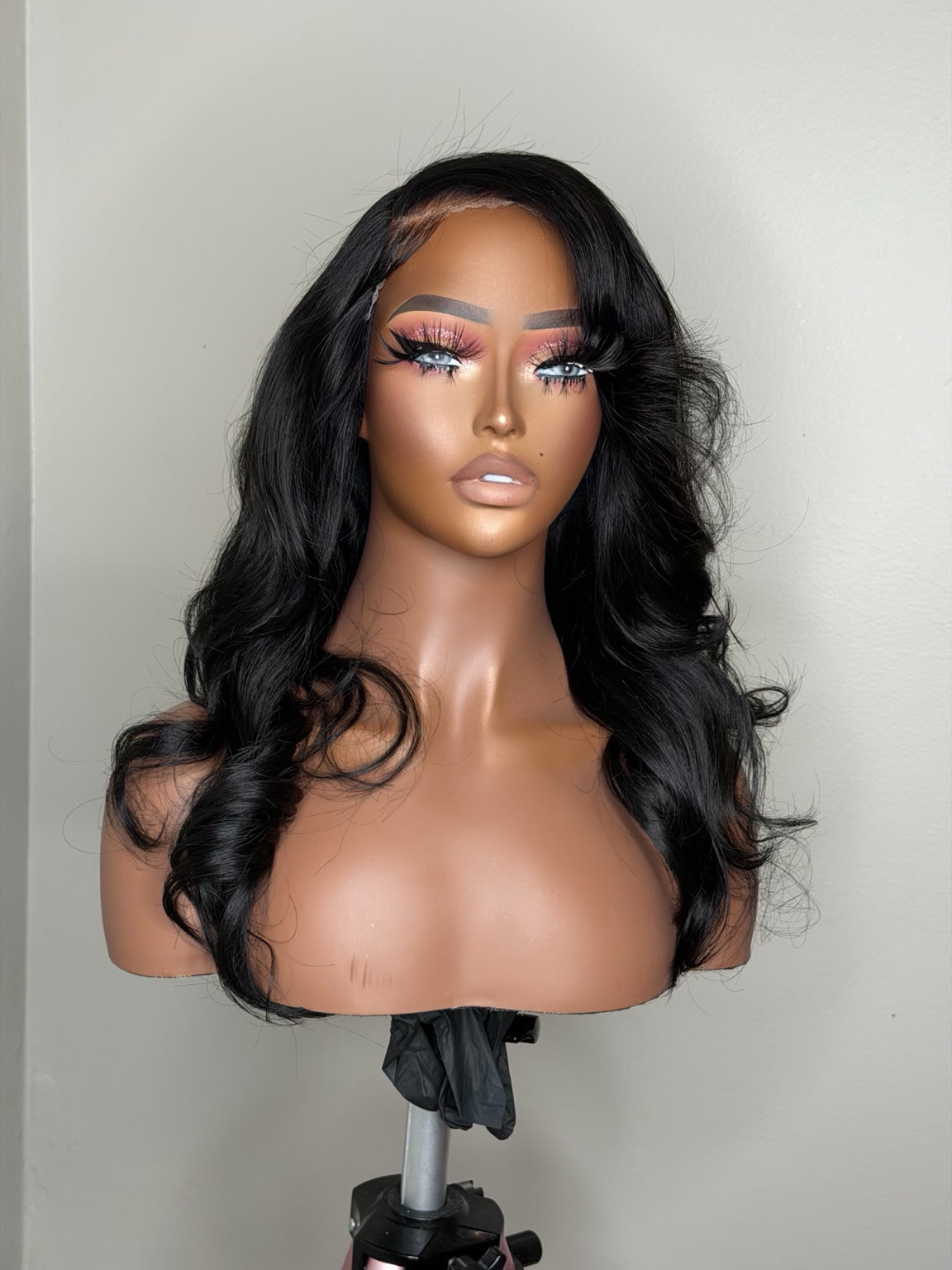 24 inch vendor test lace wig with layered curls, front view