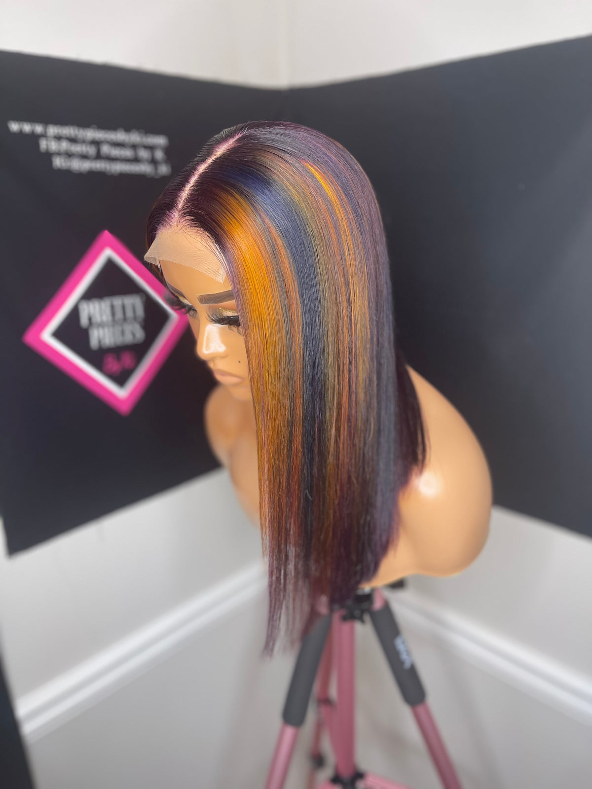 Autumn custom hand-colored glueless wig by Pretty Pieces by Ki